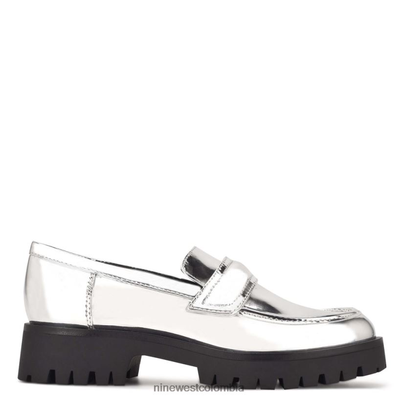 X0LV062293 plata mocasines garren con suela dentada Nine West