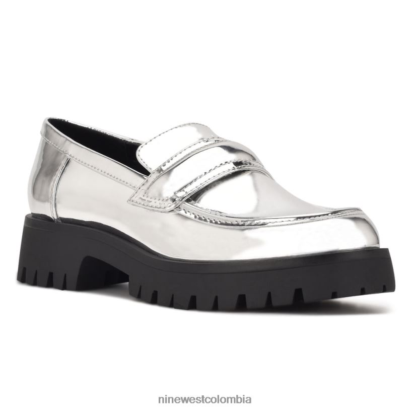 X0LV062293 plata mocasines garren con suela dentada Nine West