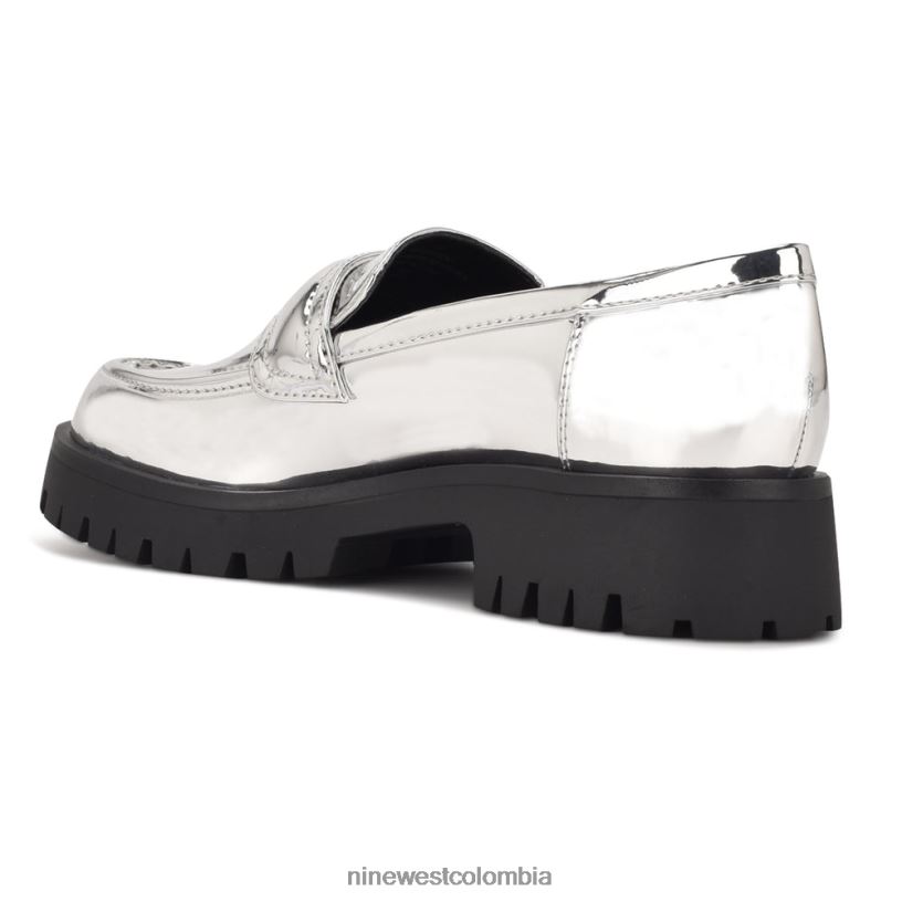 X0LV062293 plata mocasines garren con suela dentada Nine West