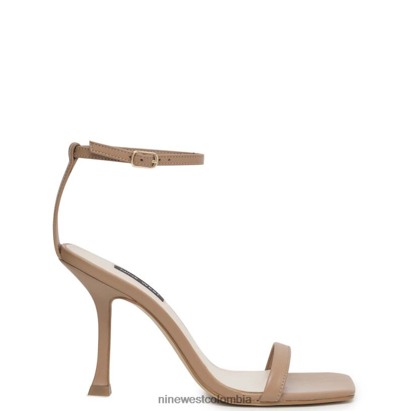 X0LV062392 Cuero natural sandalias con tira en el tobillo Nine West