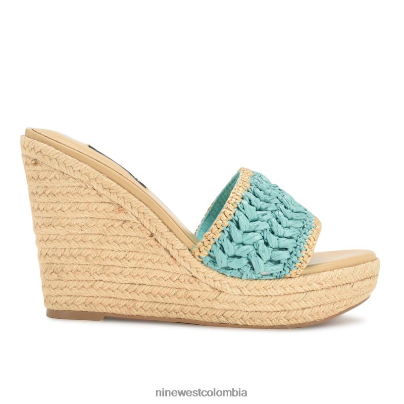 X0LV06663 turquesa sandalias holand alpargatas con cuña Nine West