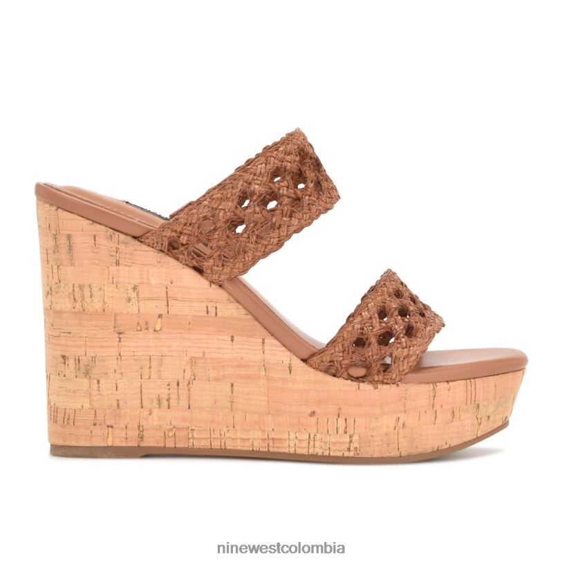 X0LV06743 oscuro natural sandalias con cuña kalani Nine West