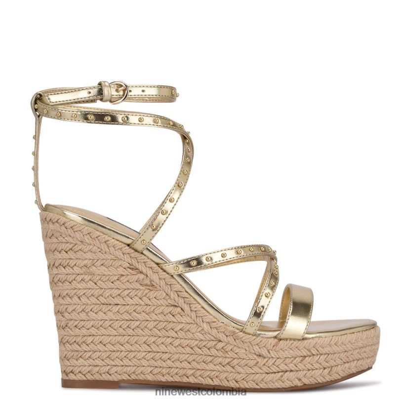 X0LV06795 platino sandalias alpargatas con cuña hunda Nine West