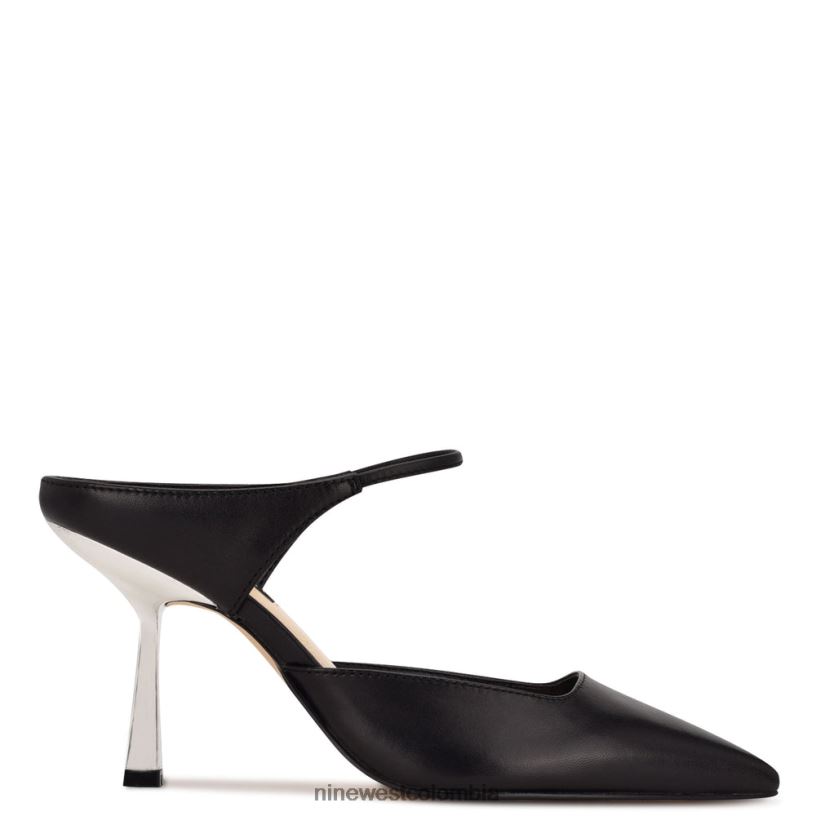 X0LV061933 cuero negro mules madys con tacón Nine West