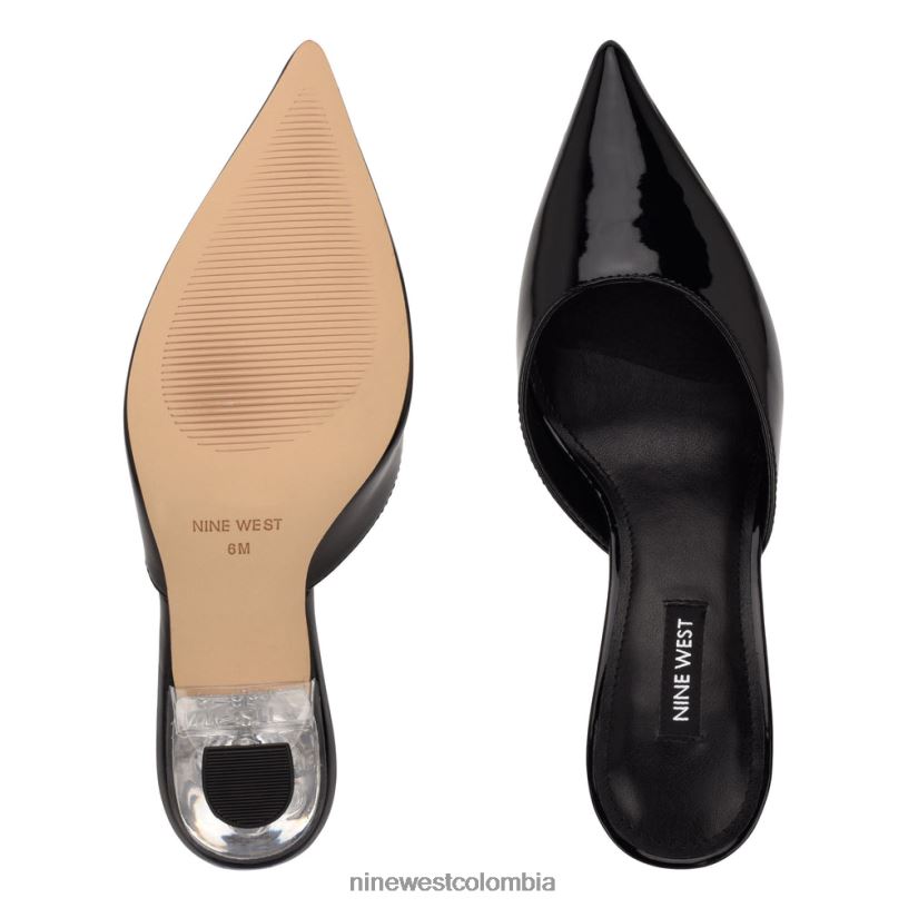 X0LV062014 negro mules con punta puntiaguda Nine West