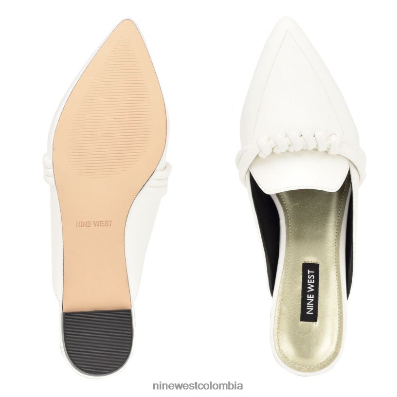 X0LV062106 blanco mules planos Aliby Nine West