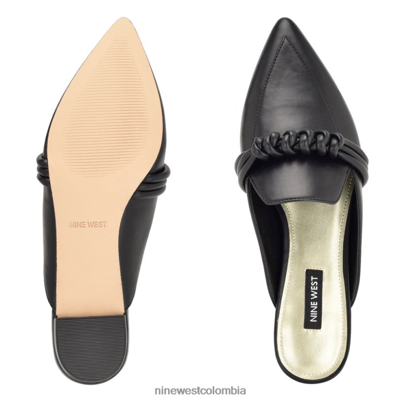 X0LV062107 negro mules planos Aliby Nine West