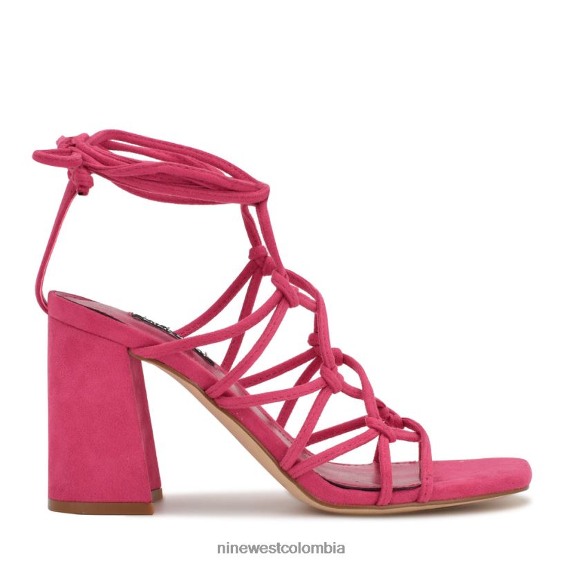 X0LV06838 gamuza rosa sandalias cruzadas al tobillo Glaven Nine West