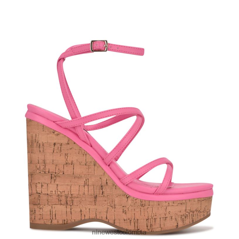 X0LV06848 rosa sandalias rachal con cuña Nine West