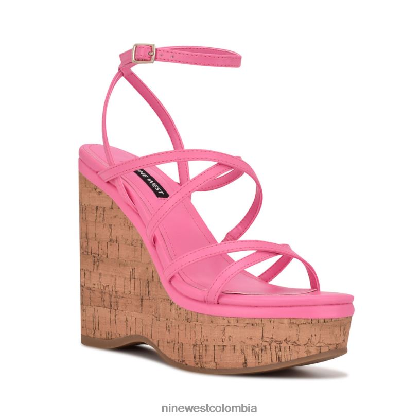 X0LV06848 rosa sandalias rachal con cuña Nine West