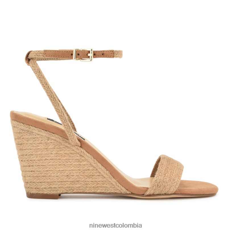 X0LV06828 tejido bronceado sandalias nilo con cuña Nine West