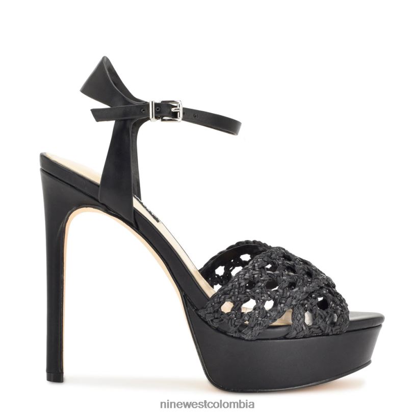 X0LV06155 negro sandalias grecia plataforma Nine West