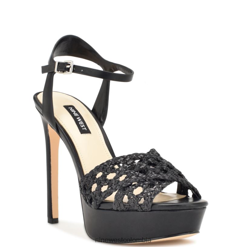 X0LV06155 negro sandalias grecia plataforma Nine West