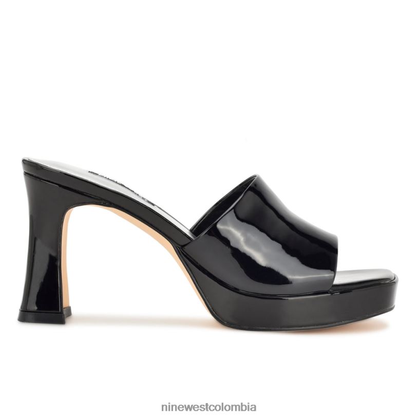 X0LV06158 charol negro sandalias beez con plataforma Nine West