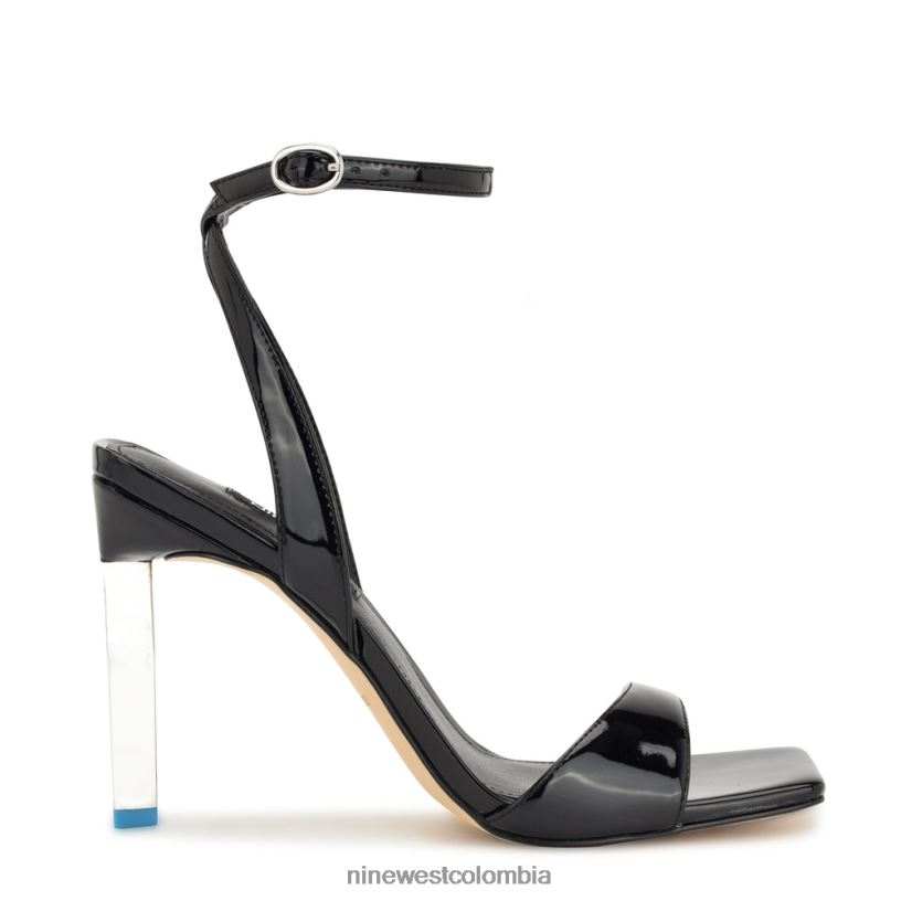 X0LV061734 charol negro sandalias de tacón maris Nine West