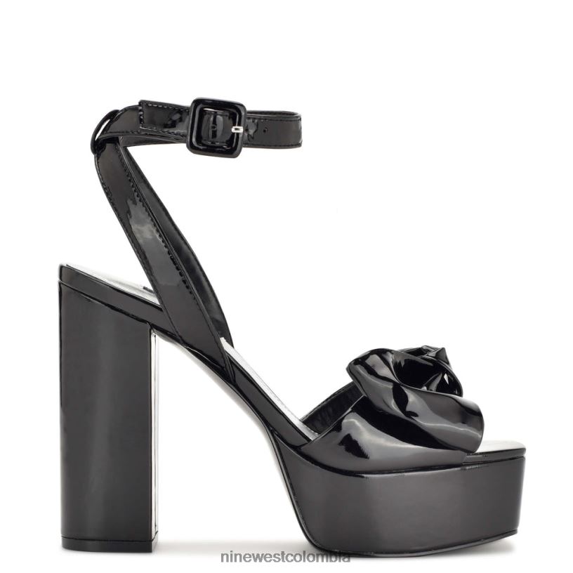 X0LV061772 charol negro sandalias con plataforma rippa Nine West