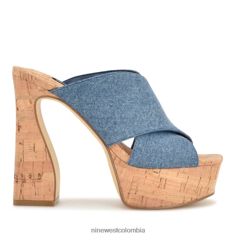 X0LV06178 mezclilla azul sandalias con plataforma girlz Nine West