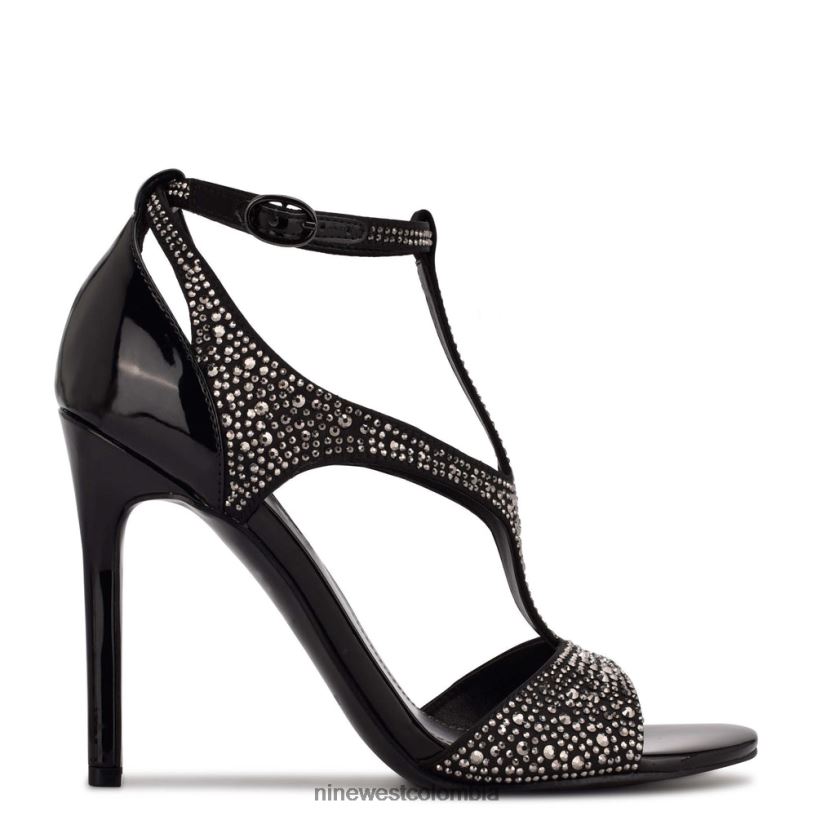 X0LV061867 negro tachonado sandalias de tacón Meeto Nine West