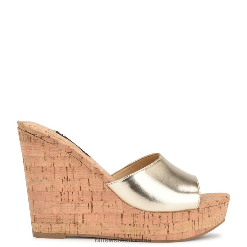 X0LV06195 platino sandalias herden con cuña Nine West