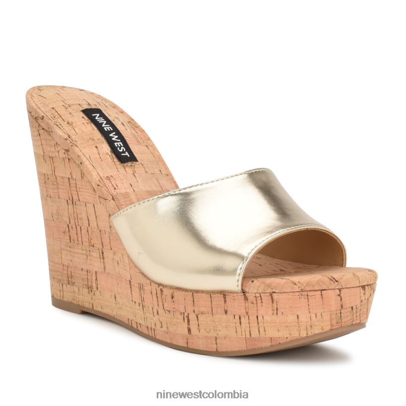 X0LV06195 platino sandalias herden con cuña Nine West