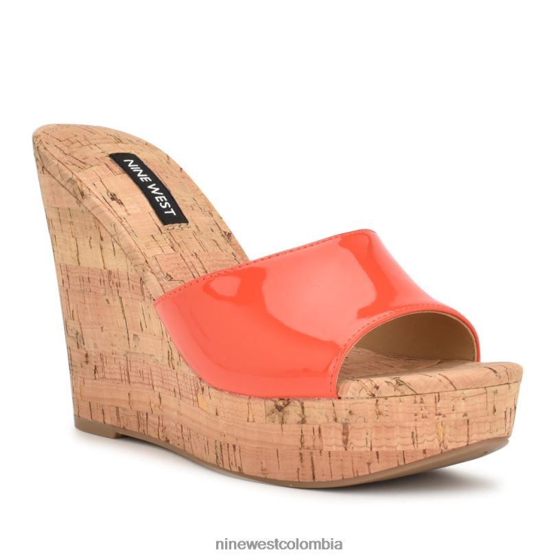 X0LV06196 naranja sandalias herden con cuña Nine West