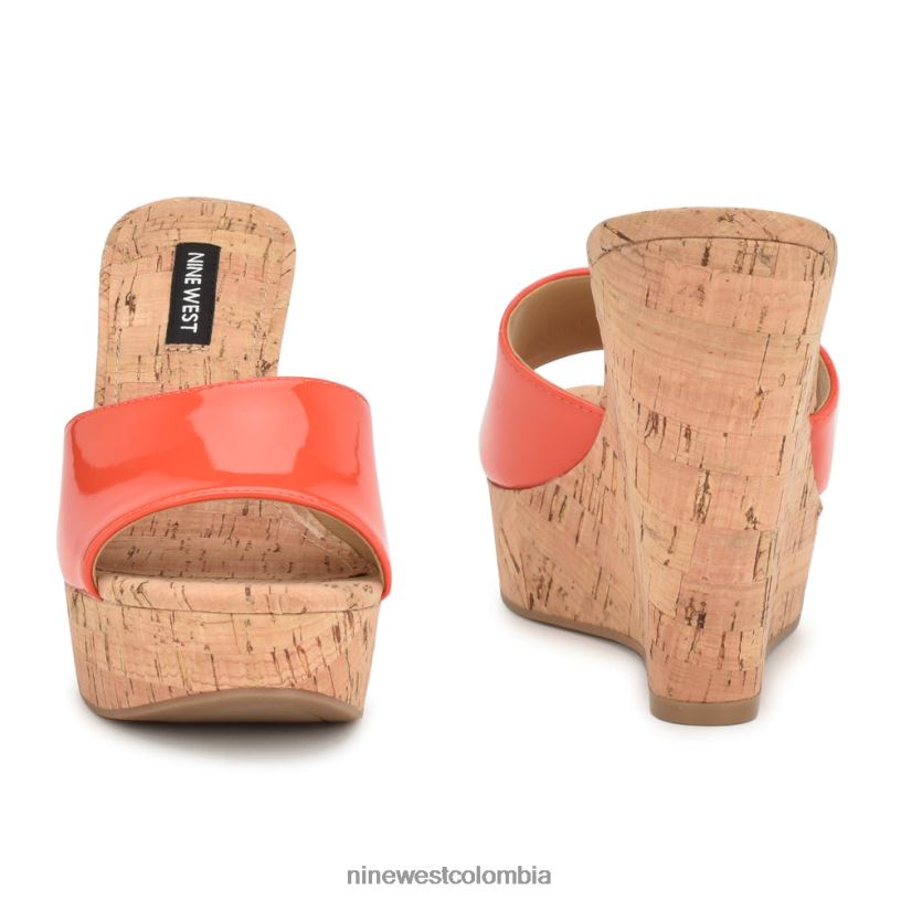 X0LV06196 naranja sandalias herden con cuña Nine West