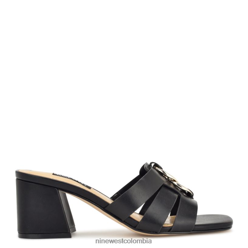 X0LV06250 negro sandalias con tacón estilo gipper Nine West