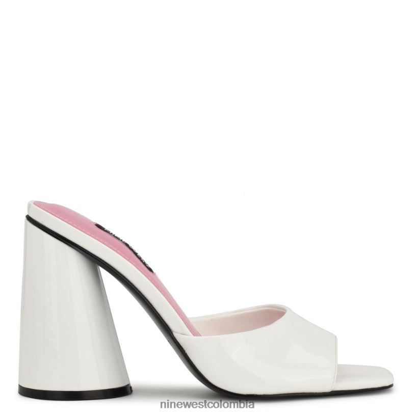 X0LV06300 patente blanca sandalias con tacón excitat Nine West