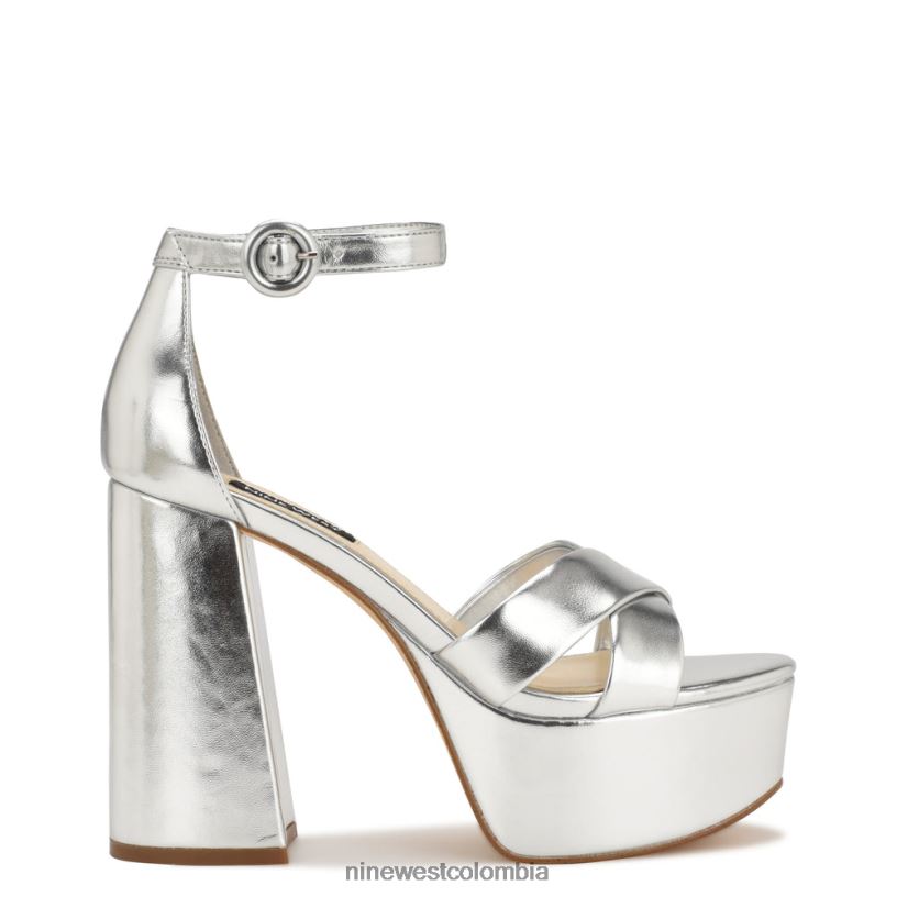 X0LV06306 plata metalizada sandalias con plataforma willie Nine West