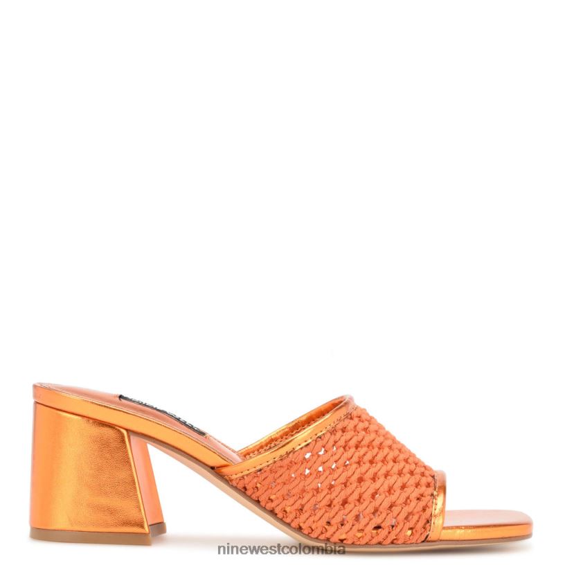 X0LV06345 naranja sandalias galant con tacón cuadrado Nine West