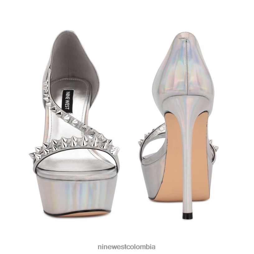 X0LV06383 plata iridiscente sandalias plataforma fabla Nine West