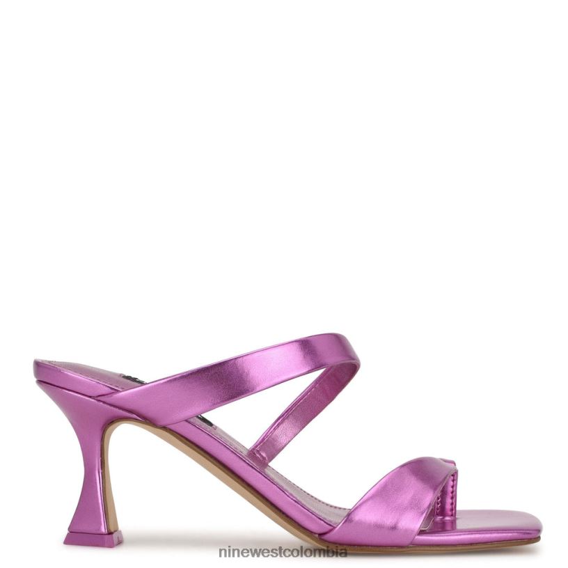 X0LV061817 rosa metalizado sandalias padma con tacón Nine West