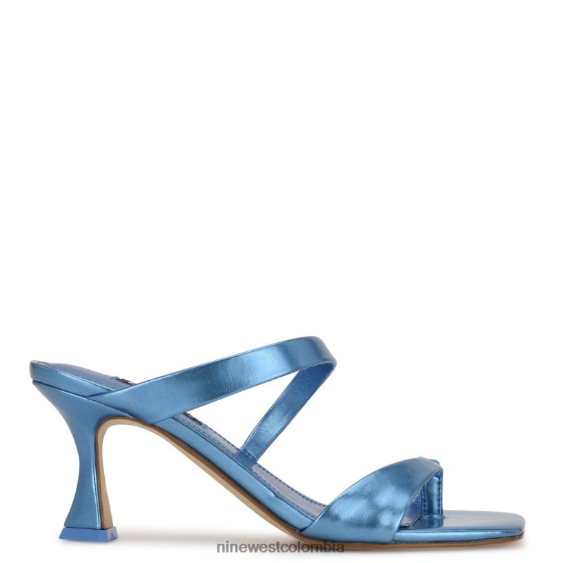 X0LV061818 azul metalizado sandalias padma con tacón Nine West