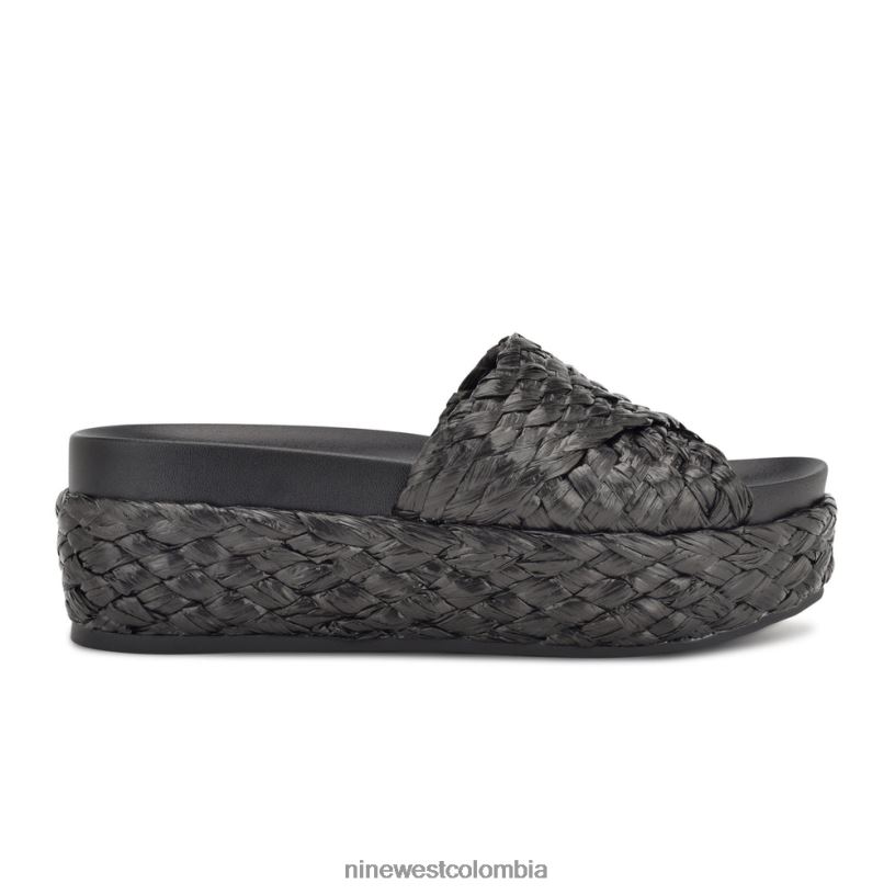 X0LV06649 rafia negra sandalias estilo alpargata canni Nine West