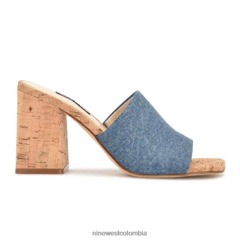 X0LV06667 mezclilla azul sandalias con tacón teice Nine West