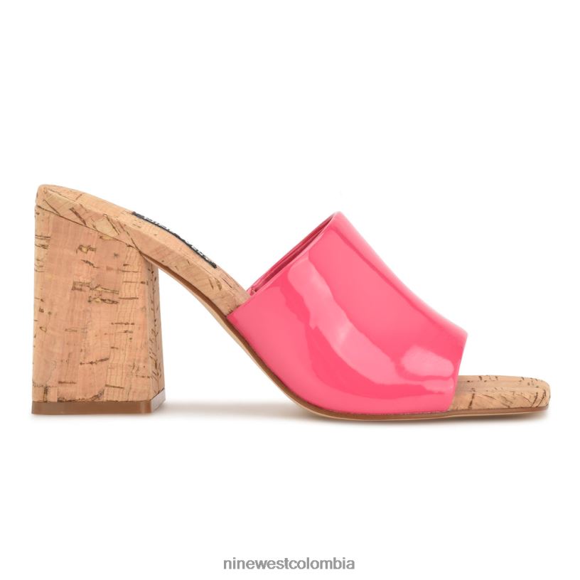 X0LV06668 patente rosa sandalias con tacón teice Nine West