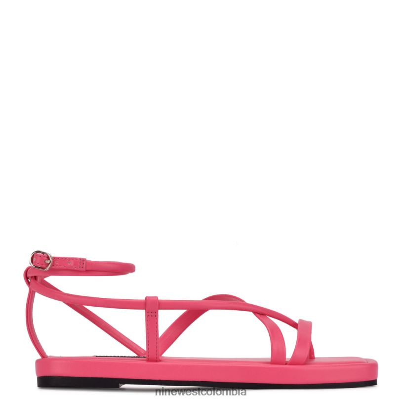 X0LV06117 guau rosa sandalias planas con tiras waren Nine West