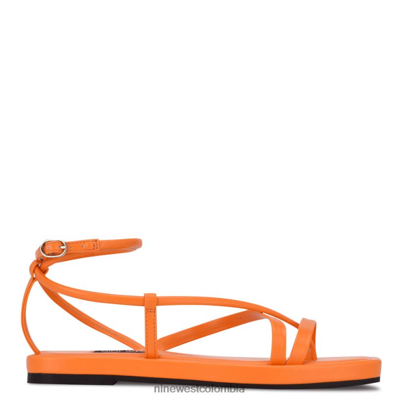 X0LV06120 naranja vivo sandalias planas con tiras waren Nine West