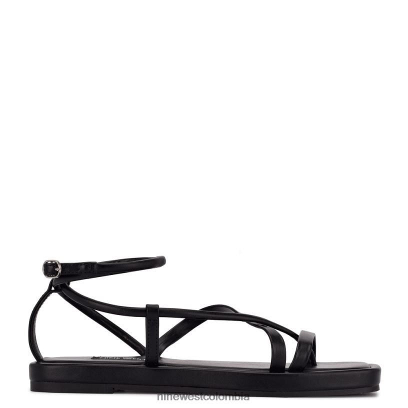 X0LV06122 negro sandalias planas con tiras waren Nine West