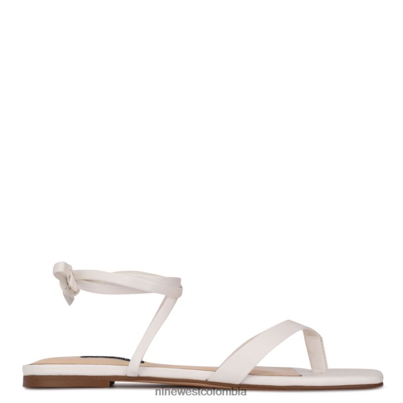 X0LV06123 blanco sandalias planas cruzadas en el tobillo Nine West