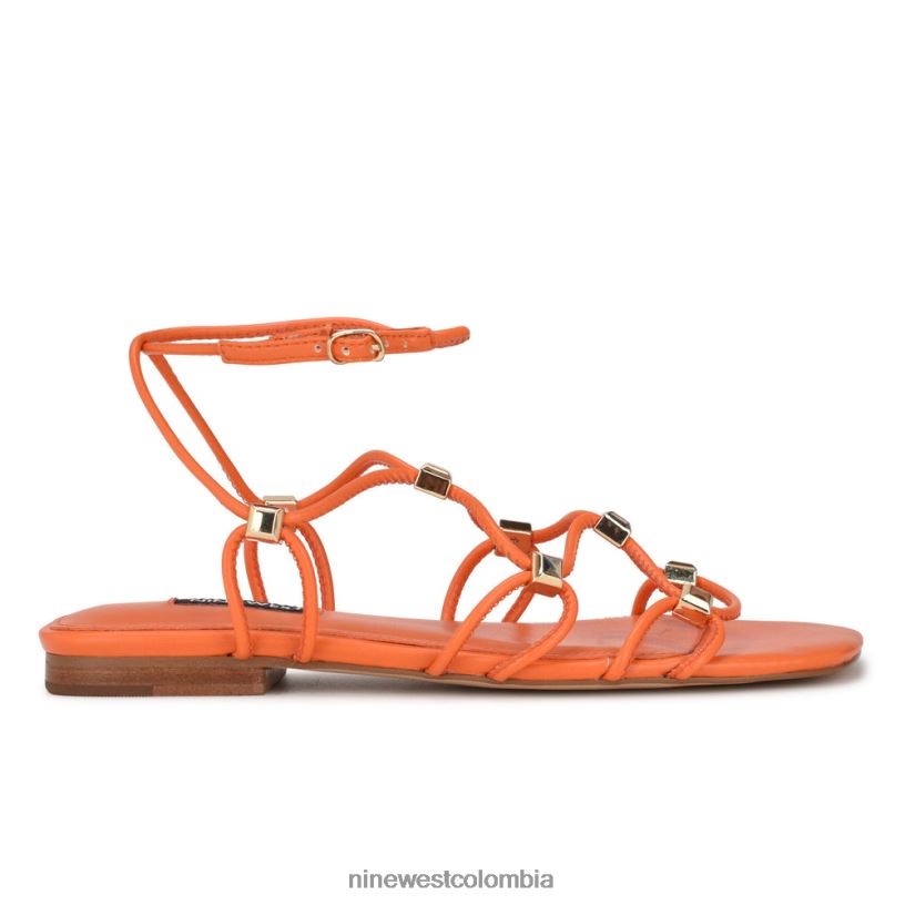 X0LV0615 naranja sandalias planas con tiras majah Nine West