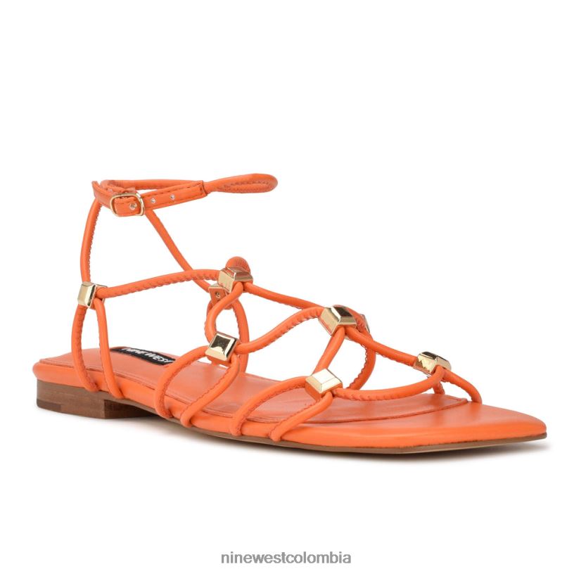 X0LV0615 naranja sandalias planas con tiras majah Nine West