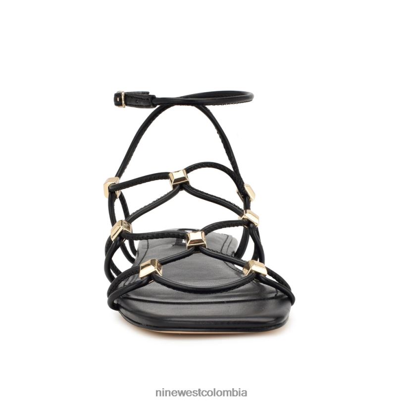 X0LV0618 negro sandalias planas con tiras majah Nine West