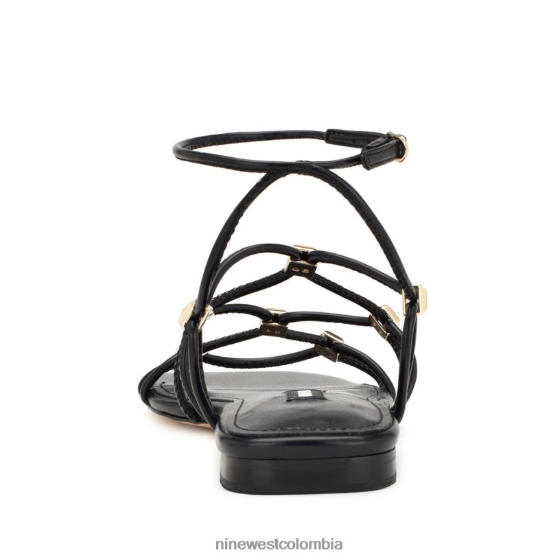 X0LV0618 negro sandalias planas con tiras majah Nine West