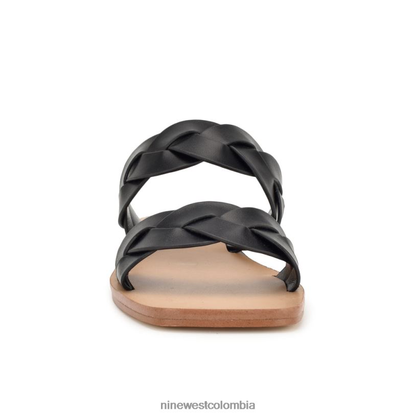 X0LV062 tejido negro sandalias planas royal Nine West