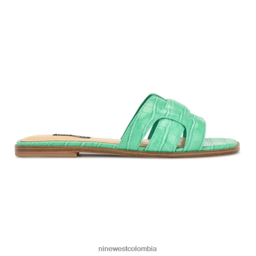 X0LV0631 cocodrilo verde sandalias planas germani Nine West