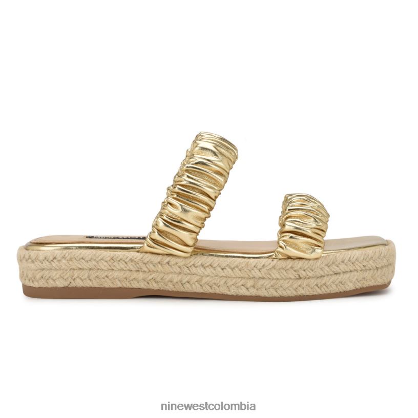 X0LV0643 platino sandalias planas alpargatas con pavo real Nine West