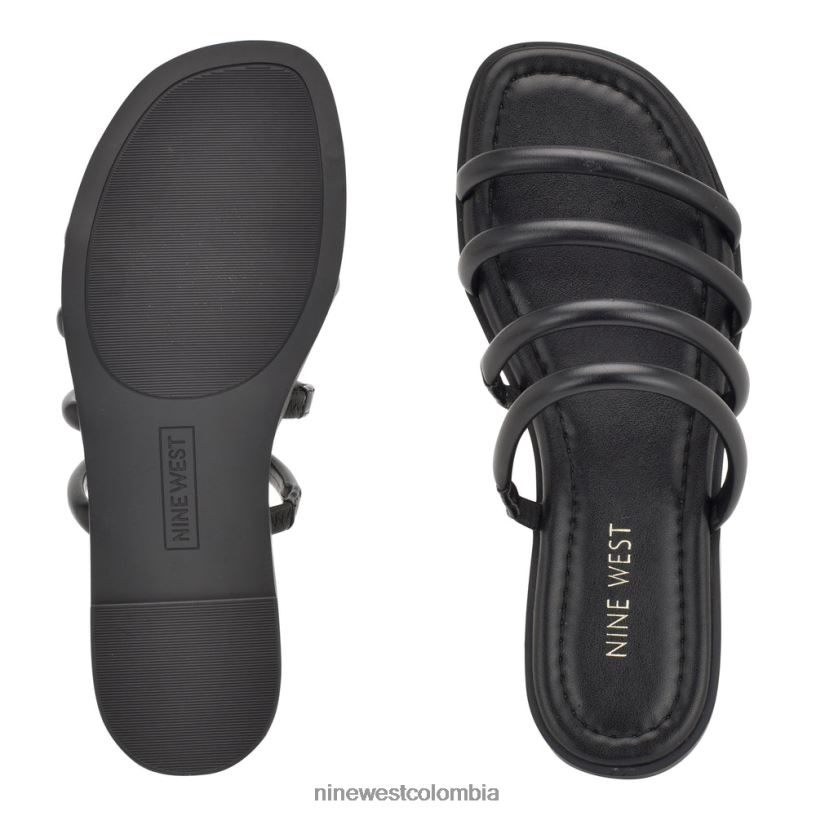 X0LV0653 negro sandalias planas happy Nine West