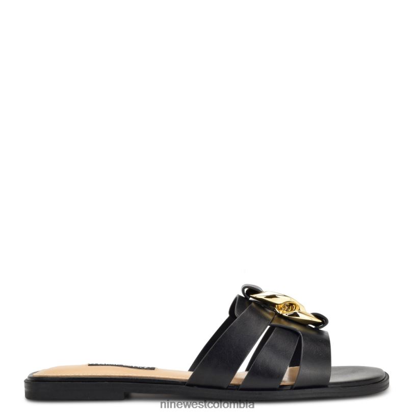 X0LV0656 negro sandalias planas ganlee Nine West