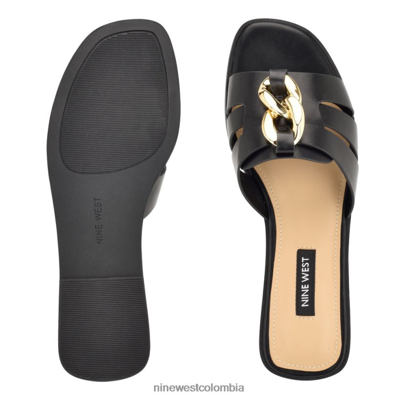 X0LV0656 negro sandalias planas ganlee Nine West